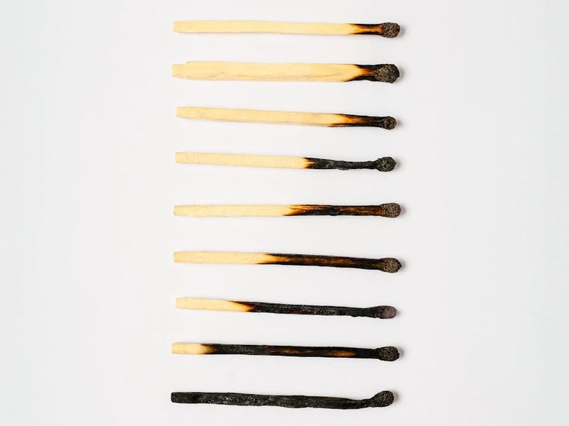 A sequence of abstract shapes showing a progression from calm to active and back to calm.